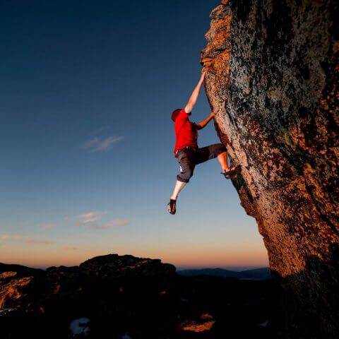A Bozeman rock climbing enthusiast scales a mountain after regenerative medicine treatment